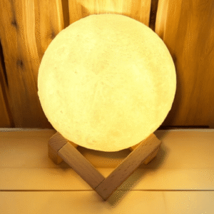 3D Moon Light lamp 7 Multi Colors Changing Touch Sensor for Adult and Kids with Wooden Stand Moon Night Lamp for Bedroom Home Decorations Light - 21cm