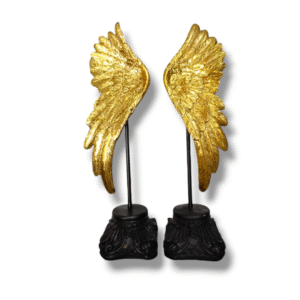 Polyresin Angel Wings Show Piece - Golden & Black -  SNX104346