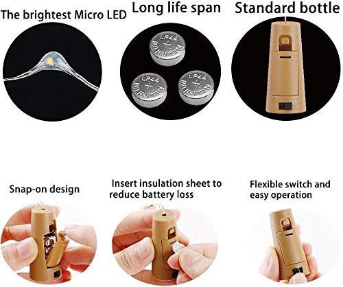 Cork LED - Wireless Light - 2Mtr Length - Works on Battery - Warm White (Yellow) light - Ideally for Home Decor og enhancing Gift Hampers - Image 4