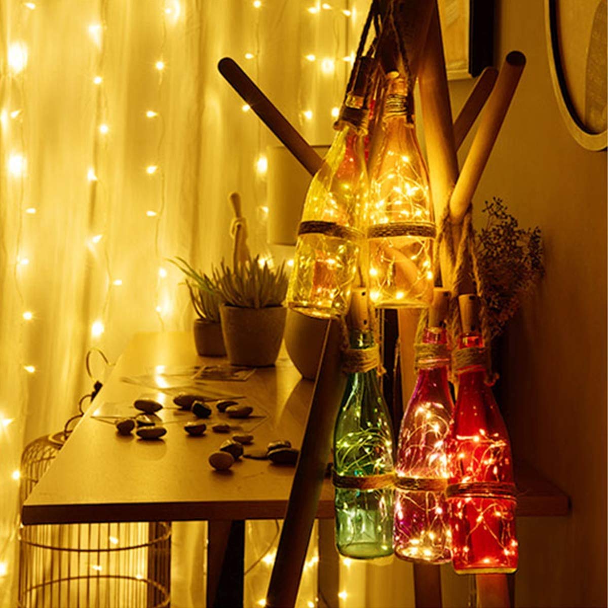 Cork LED - Wireless Light - 2Mtr Length - Works on Battery - Warm White (Yellow) light - Ideally for Home Decor og enhancing Gift Hampers - Image 5