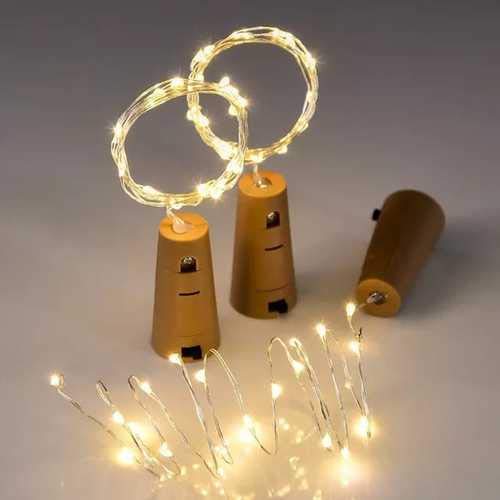 Cork LED - Wireless Light - 2Mtr Length - Works on Battery - Warm White (Yellow) light - Ideally for Home Decor og enhancing Gift Hampers - Image 2