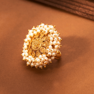 ANTIQUE ADJUSTABLE FINGER RING - PEARL