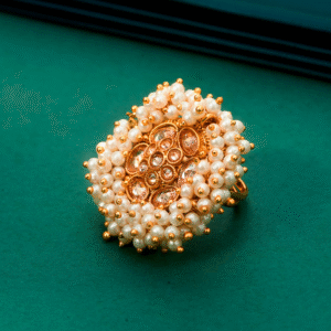 ANTIQUE ADJUSTABLE FINGER RING - PEARL