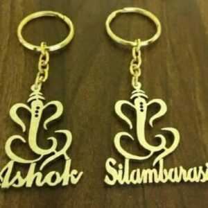 GANESHA WITH NAME KEYCHAIN