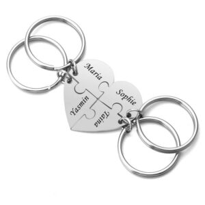 FOUR PIECE METAL KEYCHAIN