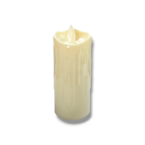 BATTERY OPERATED SMOKELESS FLICKERING MELTED WAX LOOK LED CANDLE 5"