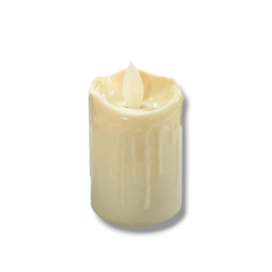 BATTERY OPERATED SMOKELESS FLICKERING MELTED WAX LOOK LED CANDLE 3"