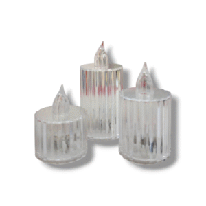 BATTERY OPERATED LED CANDLE 2" - 3" - 4" - ACRYLIC MATERIAL - DIWALI / CHRISTMAS / HOME DECOR FESTIVAL LIGHTS (SET OF 3 SIZES - 1 EACH)