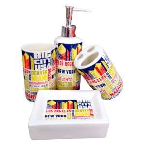 Four Piece Bathroom Set - Organiser - Ceramic - SFU