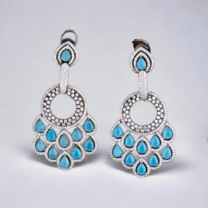 American Diamond EarRing - Black Rhodium (Victorian) Finish - KJ