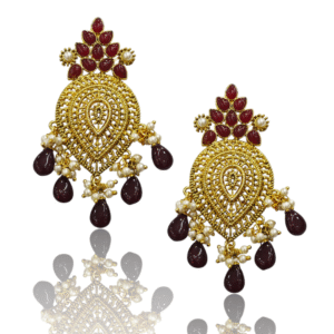 Ethnic Earrings - Maroon - VD18087