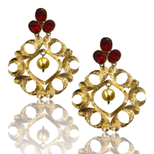 Ethnic Earrings - Maroon - VD42276