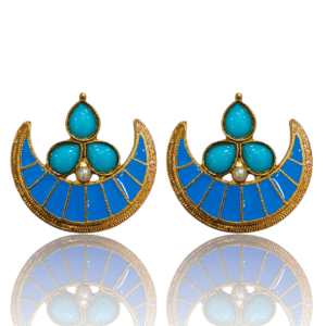 Turquoise (Firozi) Ethnic Earring - Mehndi Polish - VD14174