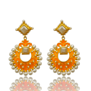 Orange (Neon Enamel) Ethnic Earring - VD16355