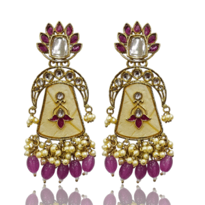 Wine (Lilac) Ethnic Earring - Acrylic MOP - 107806