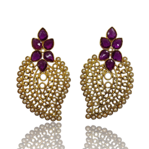 Wine (Purple) Ethnic Earring - Fusion Design - VD18105