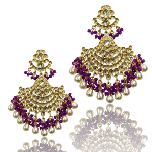 Wine (Purple) Ethnic Earring - Statement Piece - KJ98761