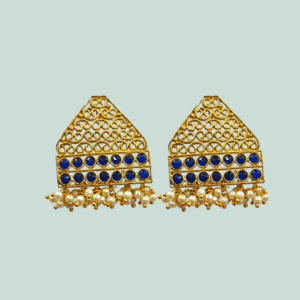 Ethnic Earring - Gold Polish Tops - VD59616