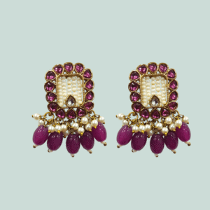 ANTIQUE TOPS IN MEHANDI GOLD POLISH WITH WINE COLOR BEADS - KJ108587