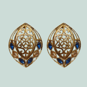 Ethnic Earring - Mehndi Gold Polish Tops - VD32640
