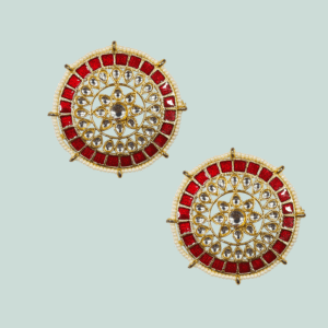 Ethnic Earring - Gold Polish Over Size Tops - VD88826