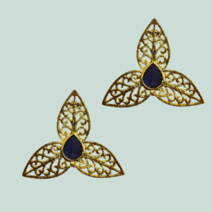 Ethnic Earring - Mehndi Gold Polish Tops - VD70199