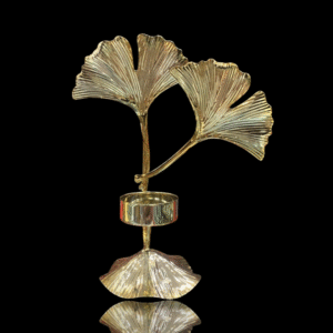 Metal Candle Stand - Single T-lite Holder - Gold Polish - Table Top - Show Piece