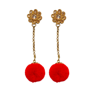 Red Ethnic Earring - With LCT Diamonds - KJ57795
