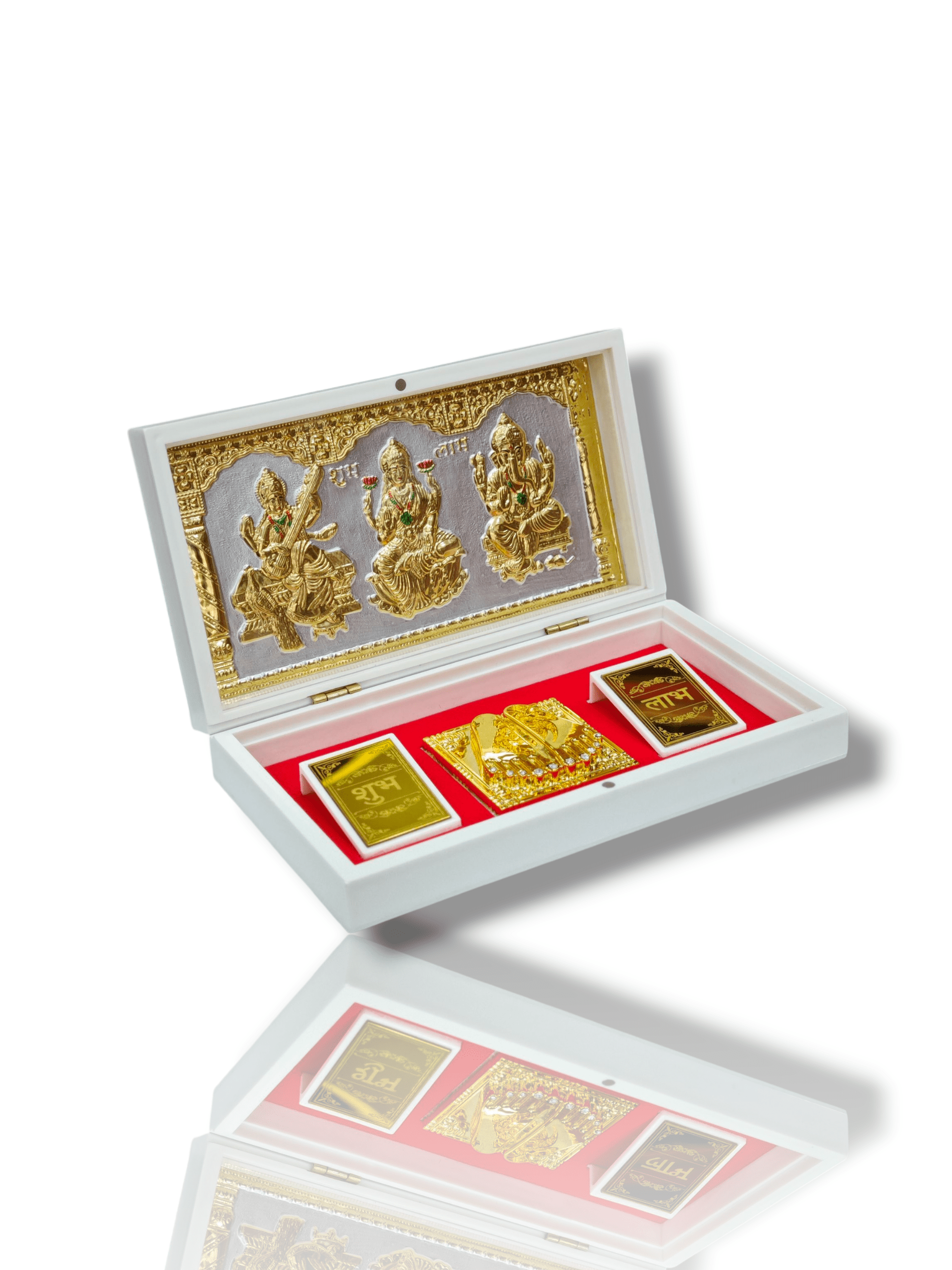 Devotional Prayer Box - Pooja/Mini Portable Mandir - Home Decor - Laxmi Ganesh Sarawati - Image 2