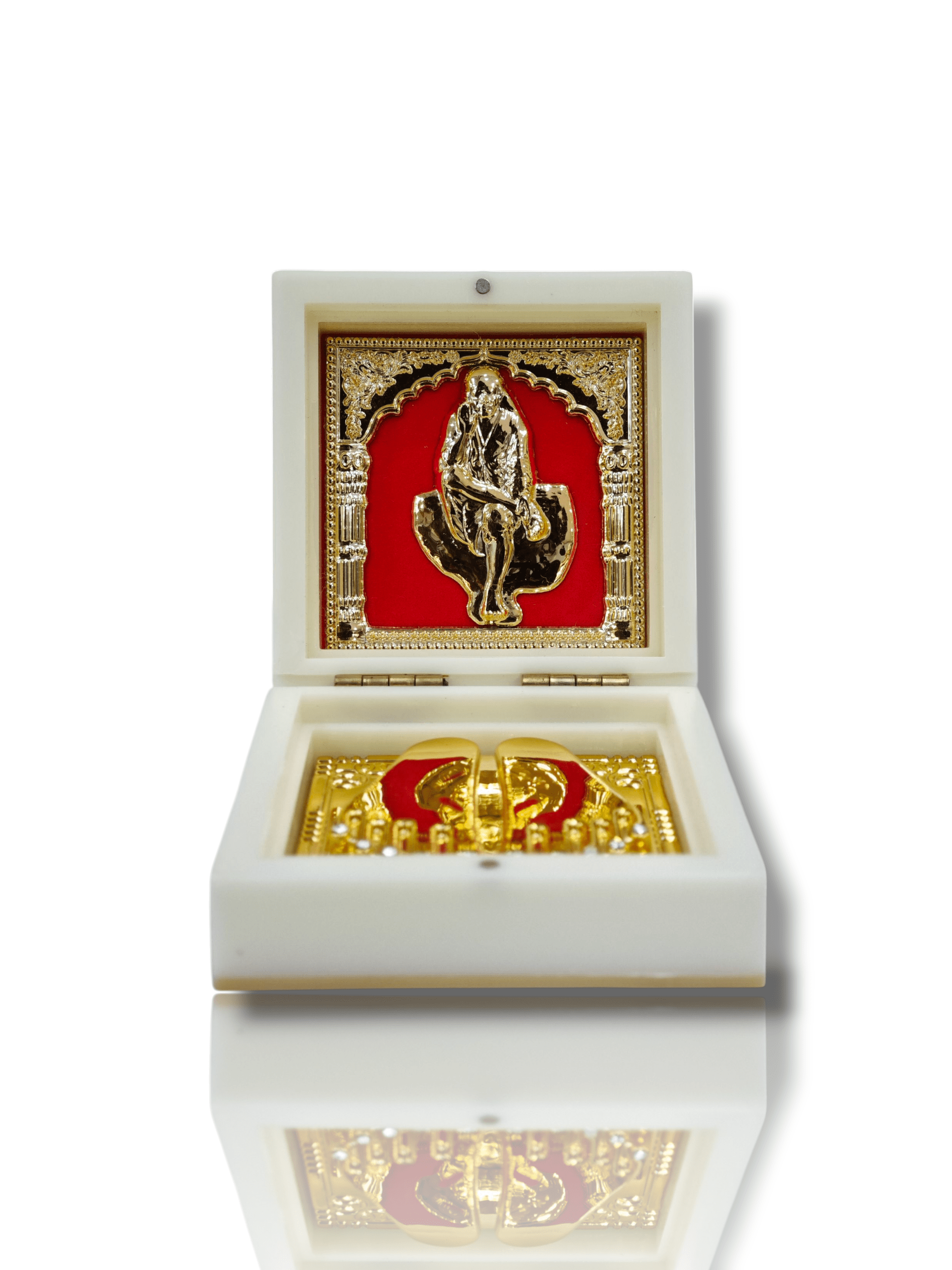 Devotional Prayer Box - Pooja/Mini Portable Mandir - Home Decor - Small Size - Sai Baba - Om Sai Ram