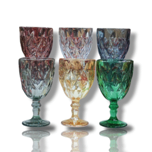 Multi Color Wine Glass - Set of 6 pieces