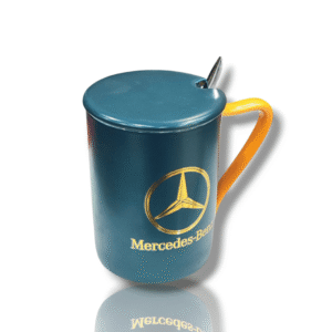 Ceramic Material Mercedes Benz Coffee Mug with Lid & Spoon