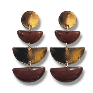 Brown & Gold - Fashion Earring - KJ AAT