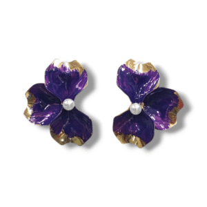 Purple Enamel Tops - Fashion Earring - KJ HH