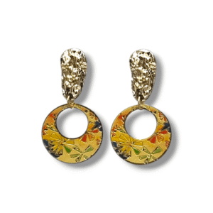 Multi Color Enamel - Gold Polish - Lasercut Fashion Earring - Light Weight - KJ CU