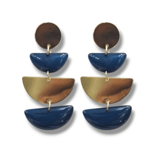 Navy Blue & Gold - Fashion Earring - KJ AAT