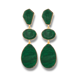 Emerald / Bottle Green - Statement Fashion Earring - Acrylic Material - KJ ANN