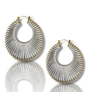 Silver & Gold - Statement Fashion Hoop Earrings - KJ