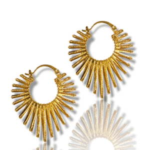 Gold - Statement Fashion Hoop Earrings - KJ
