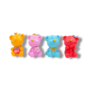 Miniature Multi Color 3D Teddy - Set of 4pc Show Pieces - RS