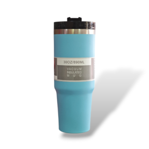 Stainless Steel Tumbler / Sipper - 890ml Capacity - Turquoise / Sky Blue Color