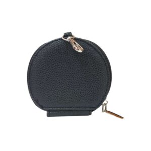 Zip Coin Pouch with a Bag Hook - Black