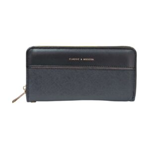 Classic & Modern - Multi Partition - Organised Wallet for Ladies - Black