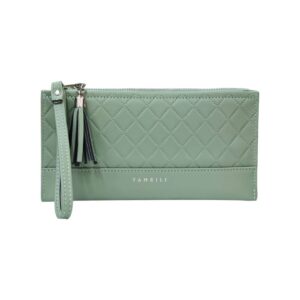 YAMEILI Double Zip Imported Wallet for Ladies - Mint Green