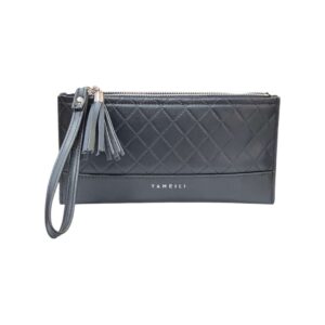 YAMEILI Double Zip Imported Wallet for Ladies - Black