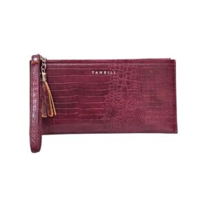 YAMEILI Single Zip Imported Wallet for Ladies - Wine Color