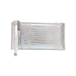YAMEILI Single Zip Imported Wallet for Ladies - Metallic Silver