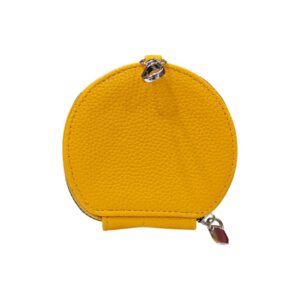 Zip Coin Pouch with a Bag Hook - Yellow